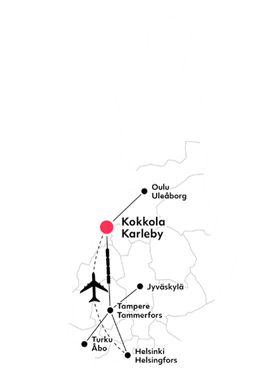 Kokkola på kartan över Finland